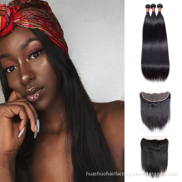 10A Grade Mink Brazilian Human Hair Bundles With Closure Wholesale 100% Unprocessed Virgin Cuticle Aligned Raw Virgin Hair